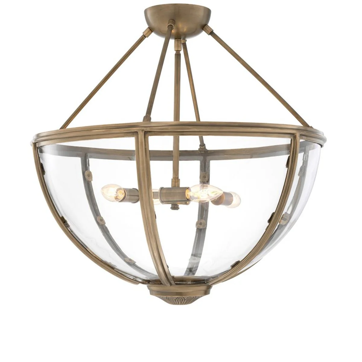 Casa Padrino Luxury Ceiling Light Oro antiguo de latón Ø 60 x H 55 cm - Hotel & Restaurant Lámpara de techo