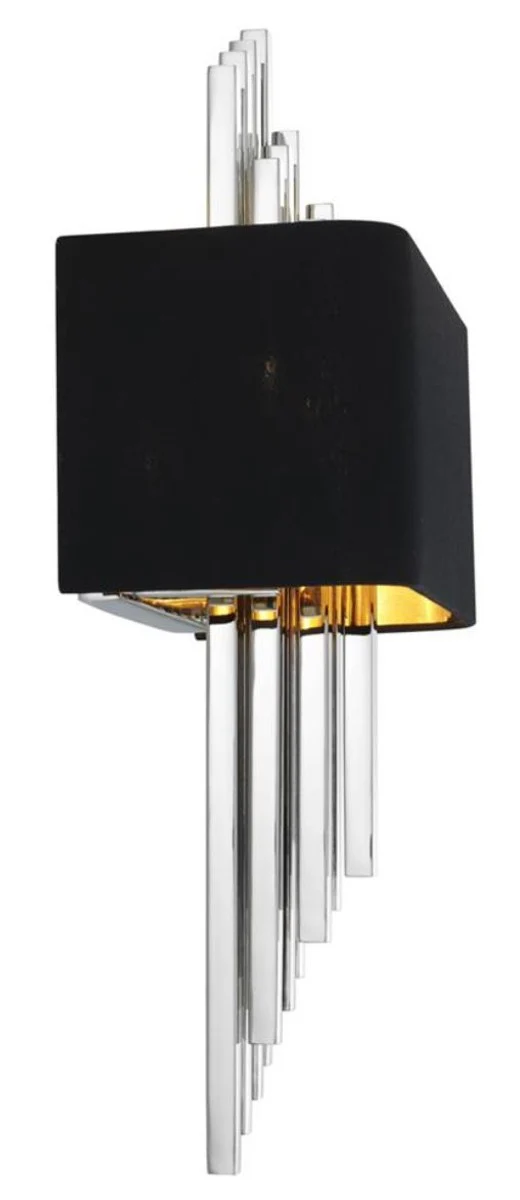 Casa Padrino Luxury Wall Lamp Silver / Black 31 x 16 x H. 59 cm - Luxury Collection