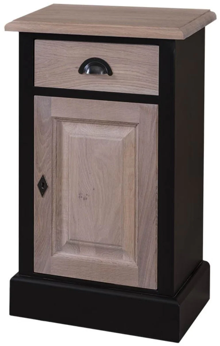 Casa Padrino country house style bedroom chest black / natural colors 47 x 32 x H. 75 cm - Country Style Bedroom Furniture