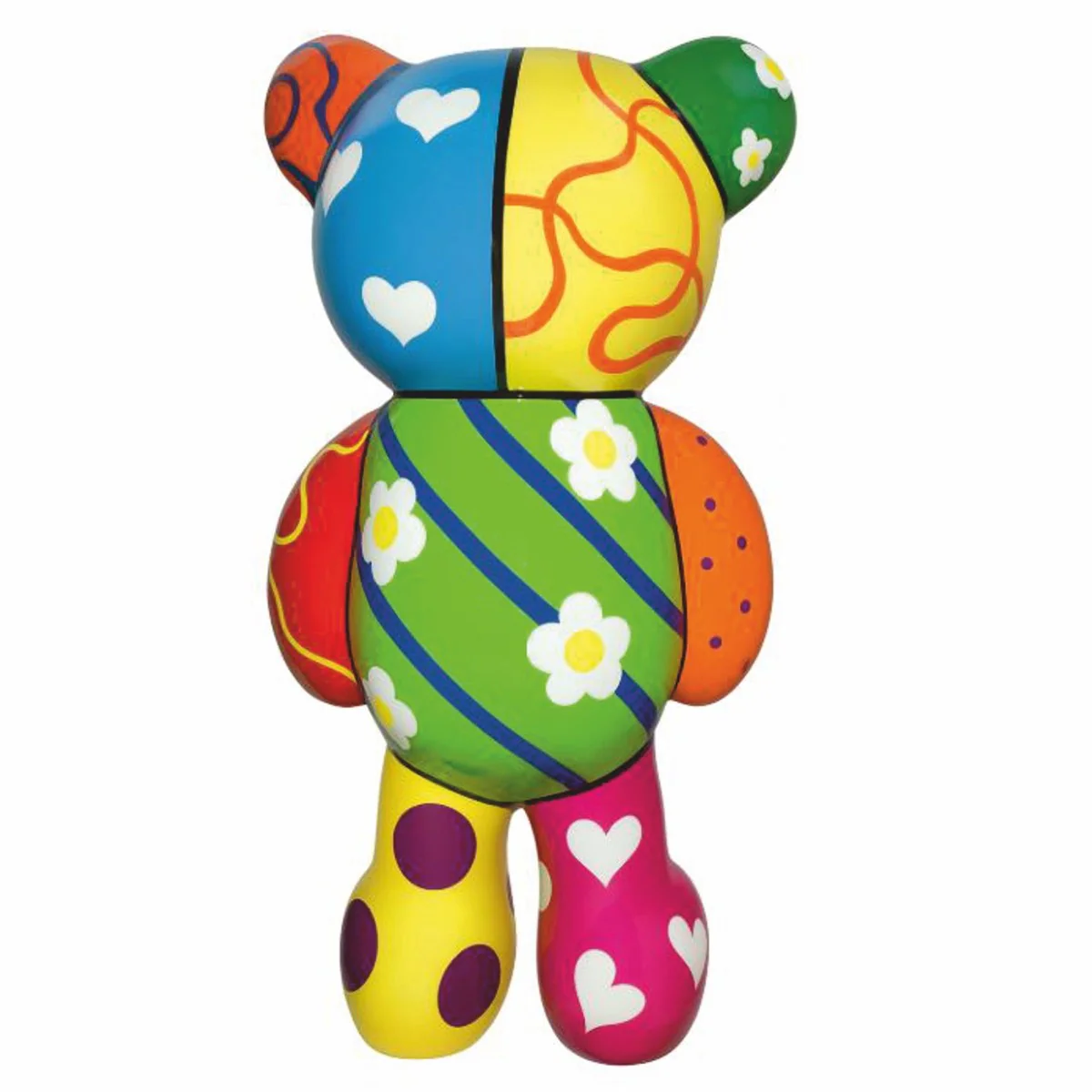 Casa Padrino figura decorativa oso de peluche colorido A. 46 cm - Figuras Decorativas