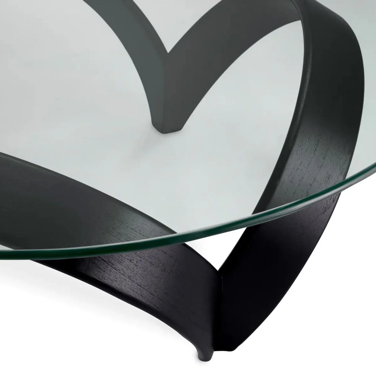 Casa Padrino mesa de centro de lujo negro ? 110 x A. 36,5 cm - Mesa de sal¨®n redonda con tapa de vidrio - Muebles de sal¨®n - Muebles de hotel - Muebles de lujo - Colecci¨®n de lujo