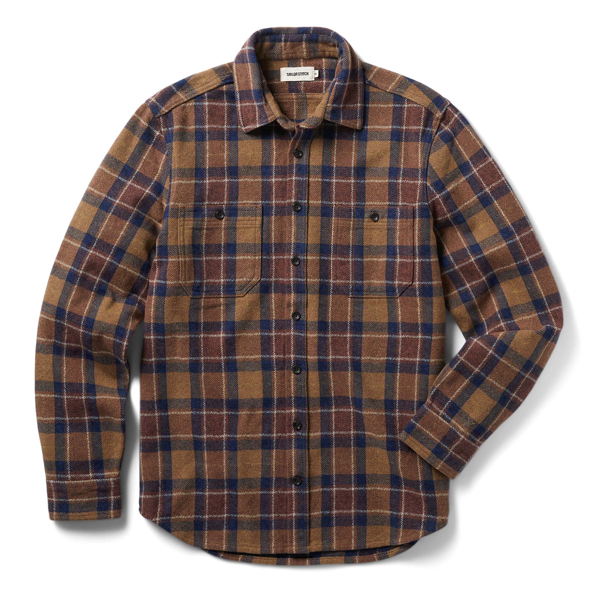 The Utility Shirt in Caramel Jaspe Herringbone Plaid