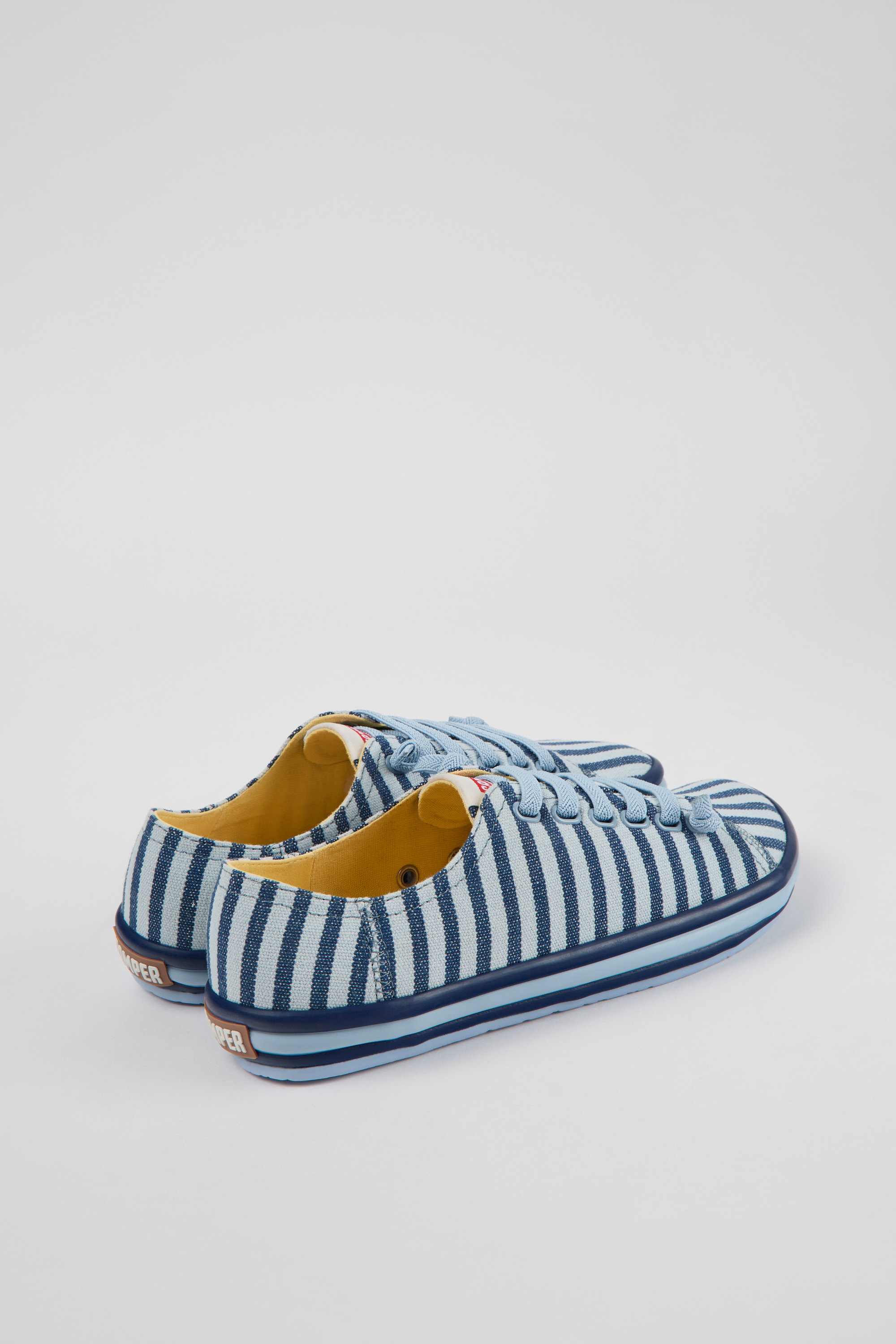 Peu Rambla - Blue and white textile sneakers for women