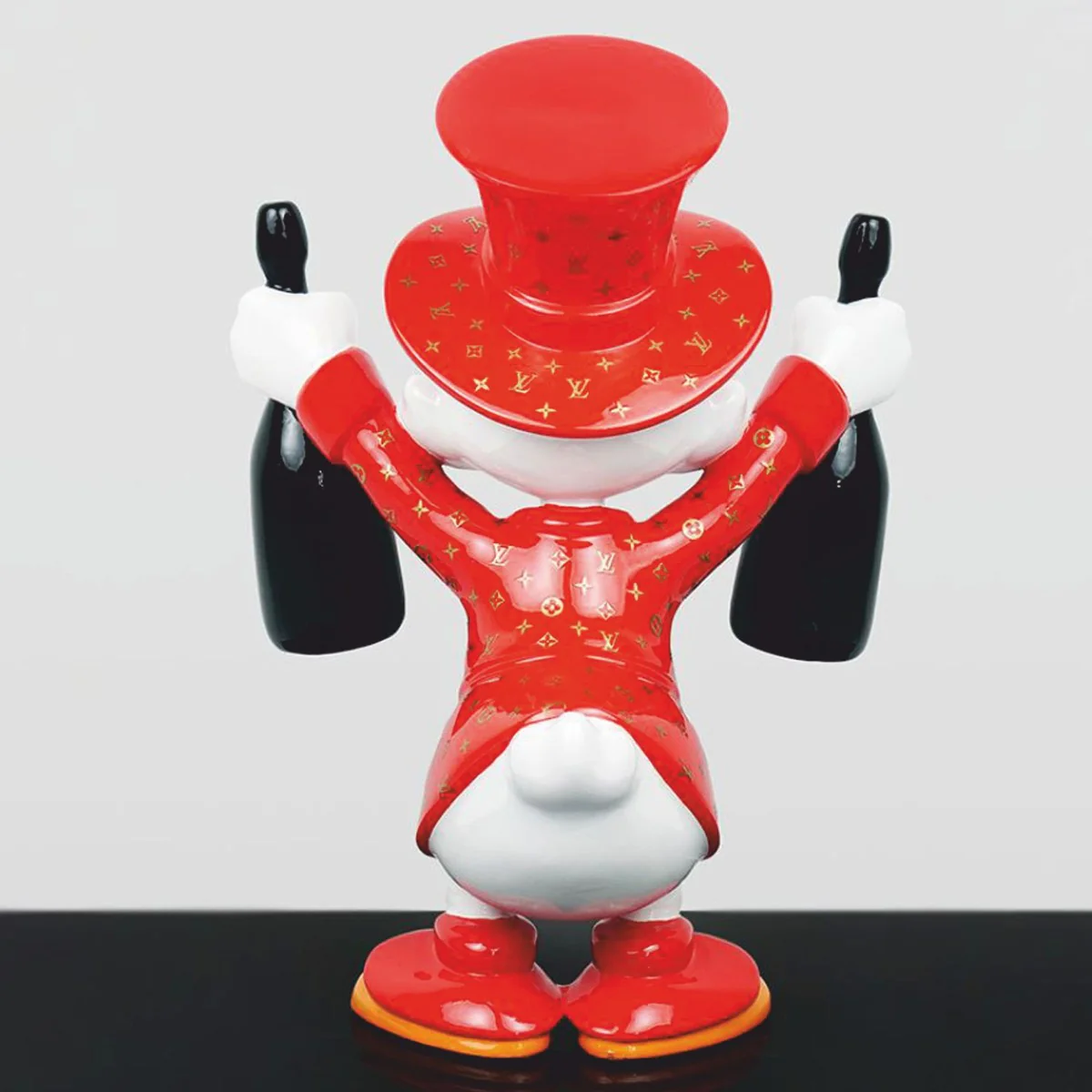 Casa Padrino escultura decorativa XXL pato rojo / blanco / negro A. 170 cm - Figura decorativa grande