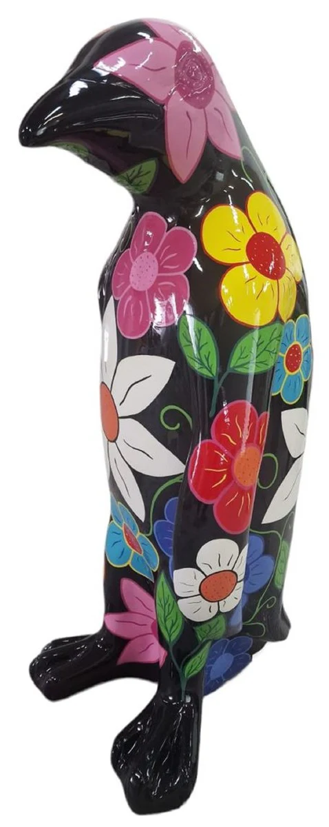 Casa Padrino escultura decorativa de lujo pingüino negro / colorido A. 93 cm - Figura decorativa grande - Figura animal XXL - Escultura decorativa XXL - Esculturas decorativas XXL de lujo