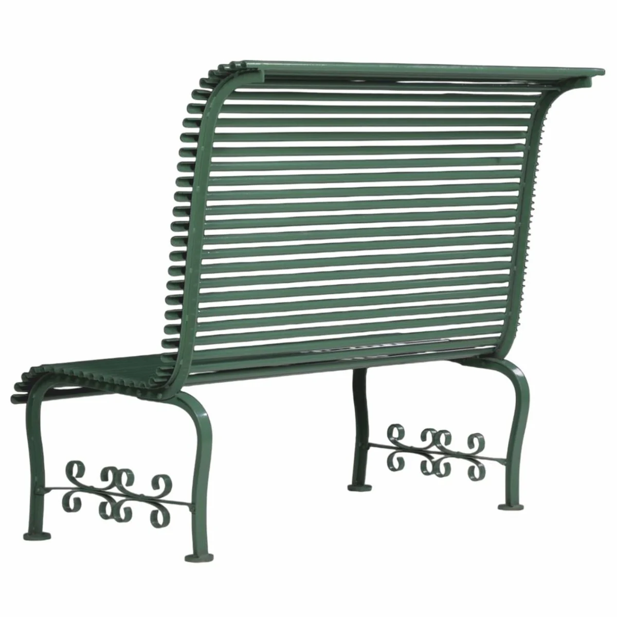 Casa Padrino Banco de Jard¨ªn Art Nouveau de Metal con Respaldo Alto Verde 116 cm - Muebles de Jard¨ªn