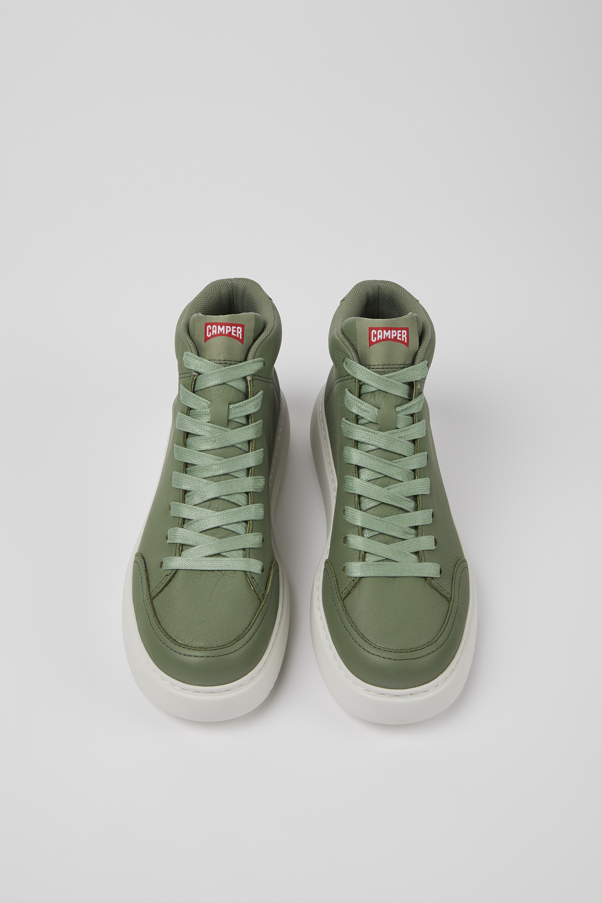 Runner K21 - Green leather sneakers for women