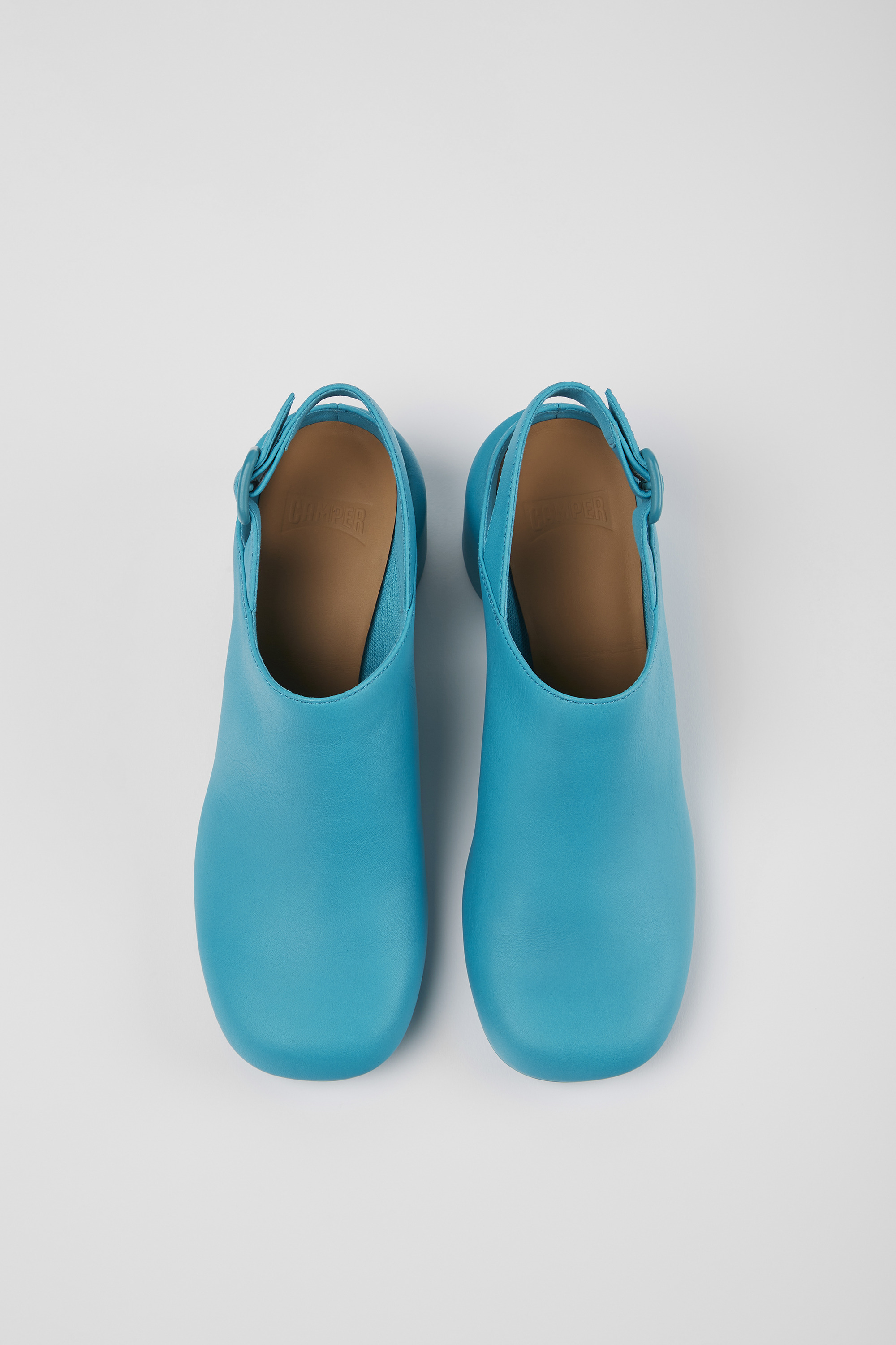 Niki - Blue leather heels for women