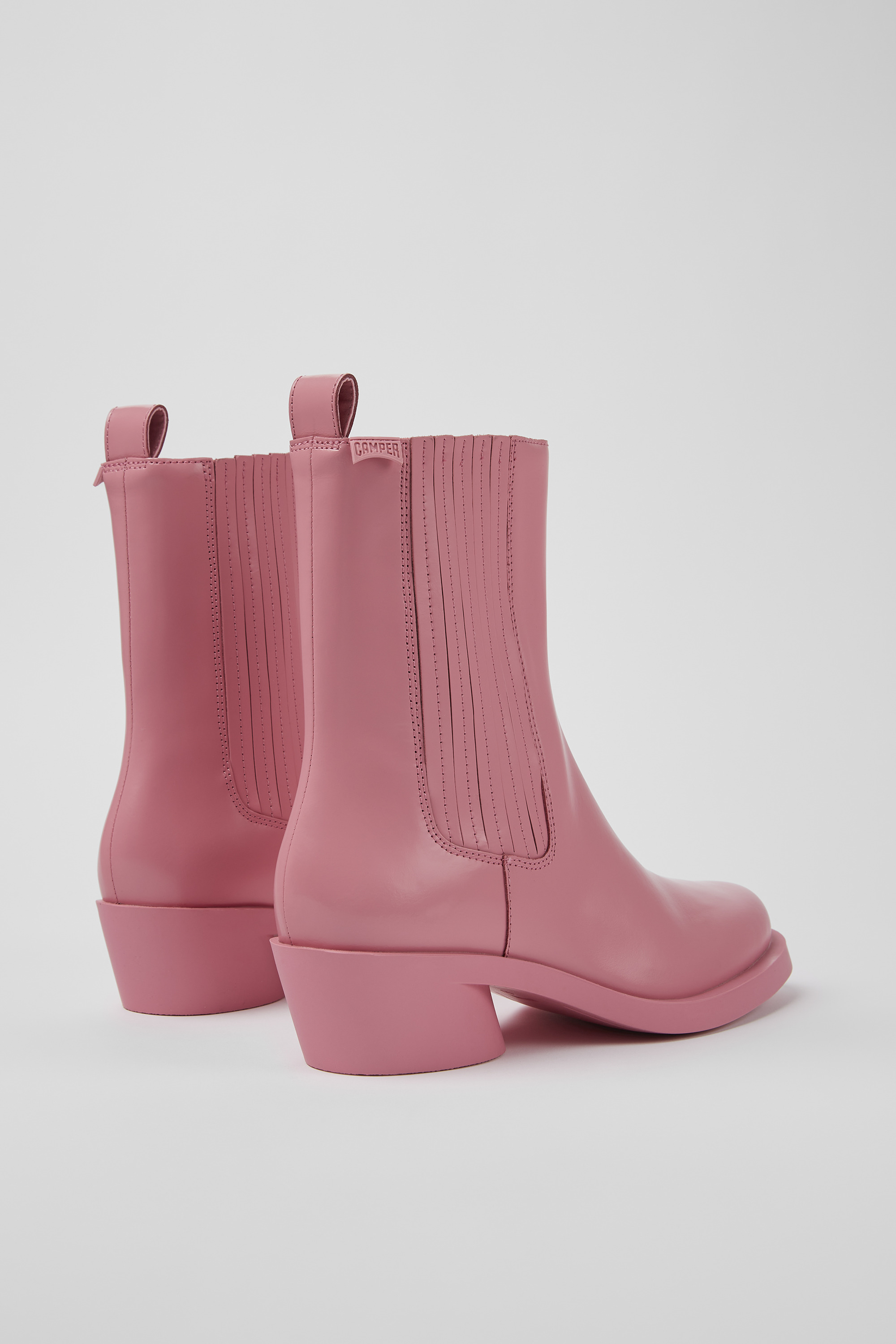 Bonnie - Pink leather boots for women