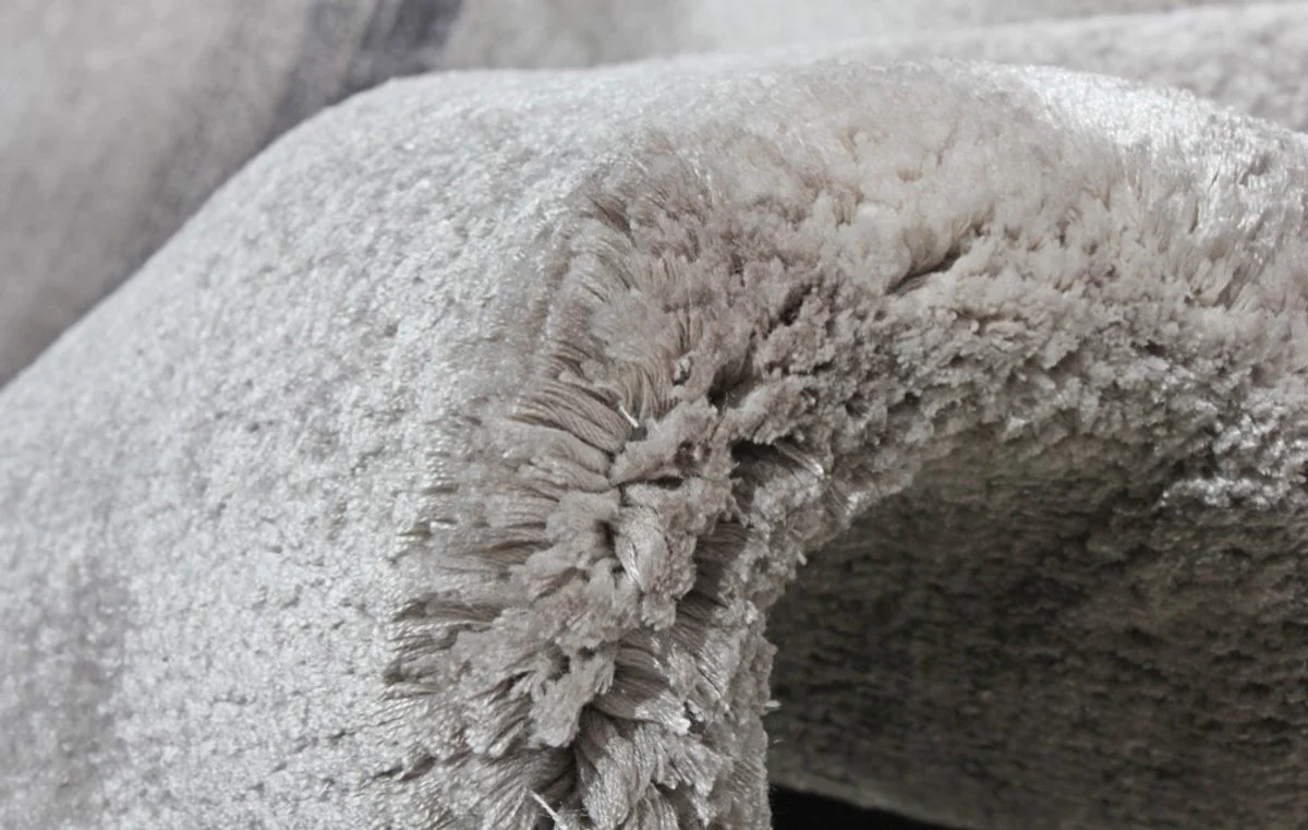 Casa Padrino alfombra de lujo gris / negro 160 x 230 cm - Alfombra rectangular ondulador para salón - Alfombra para dormitorio - Interior de lujo - Calidad de lujo