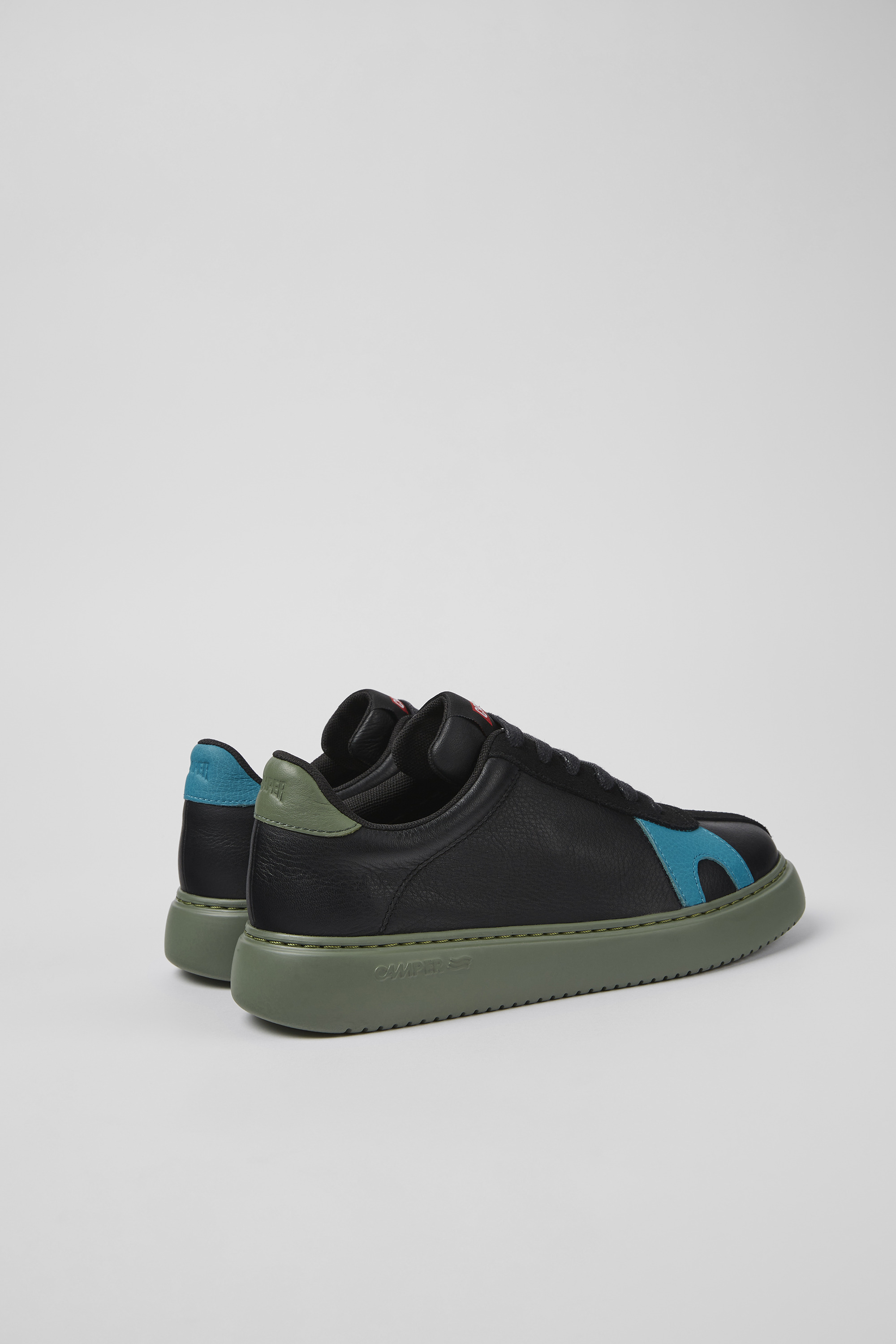 Twins - Black leather and nubuck sneakers for women