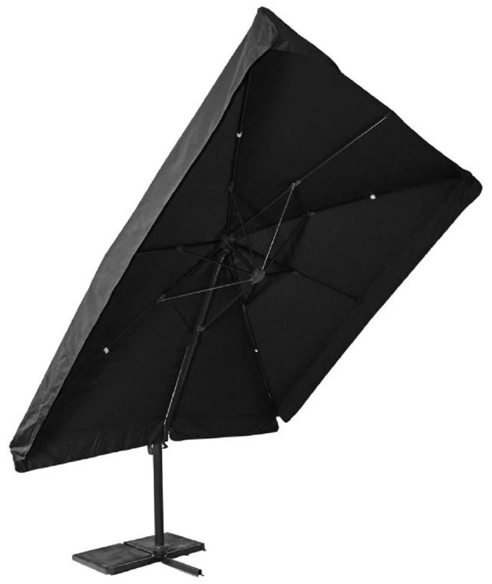 Casa Padrino sombrilla semáforo de lujo con soporte antracita / gris 300 x 300 cm - Sombrilla de jardín - Sombrilla de patio - Sombrilla de balcón - Accesorios de balcón terraza jardín