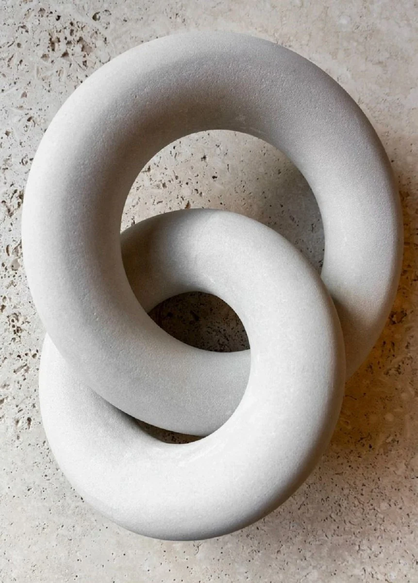 Casa Padrino objeto decorativo de arenisca de lujo anillos crema-beige - Decoraci¨®n de sal¨®n