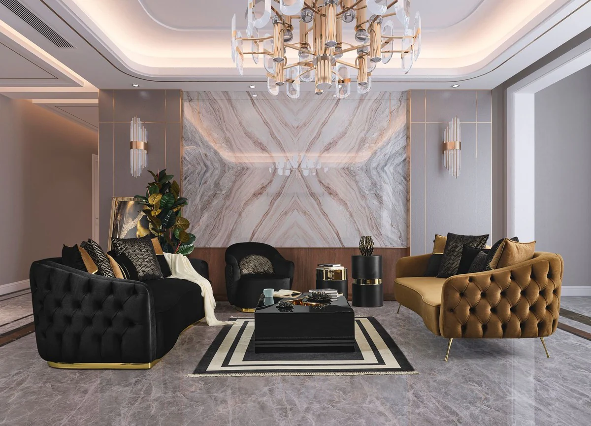 Casa Padrino sof¨¢ de lujo marr¨®n / oro 260 x 100 x A. 80 cm - Sof¨¢ de sal¨®n - Muebles de sal¨®n - Muebles de lujo - Interior de sal¨®n - Interior de lujo - Calidad de lujo