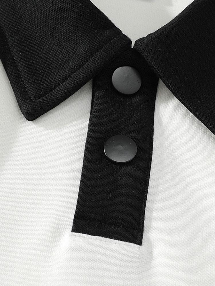 Contrast Polo Sweatshirt