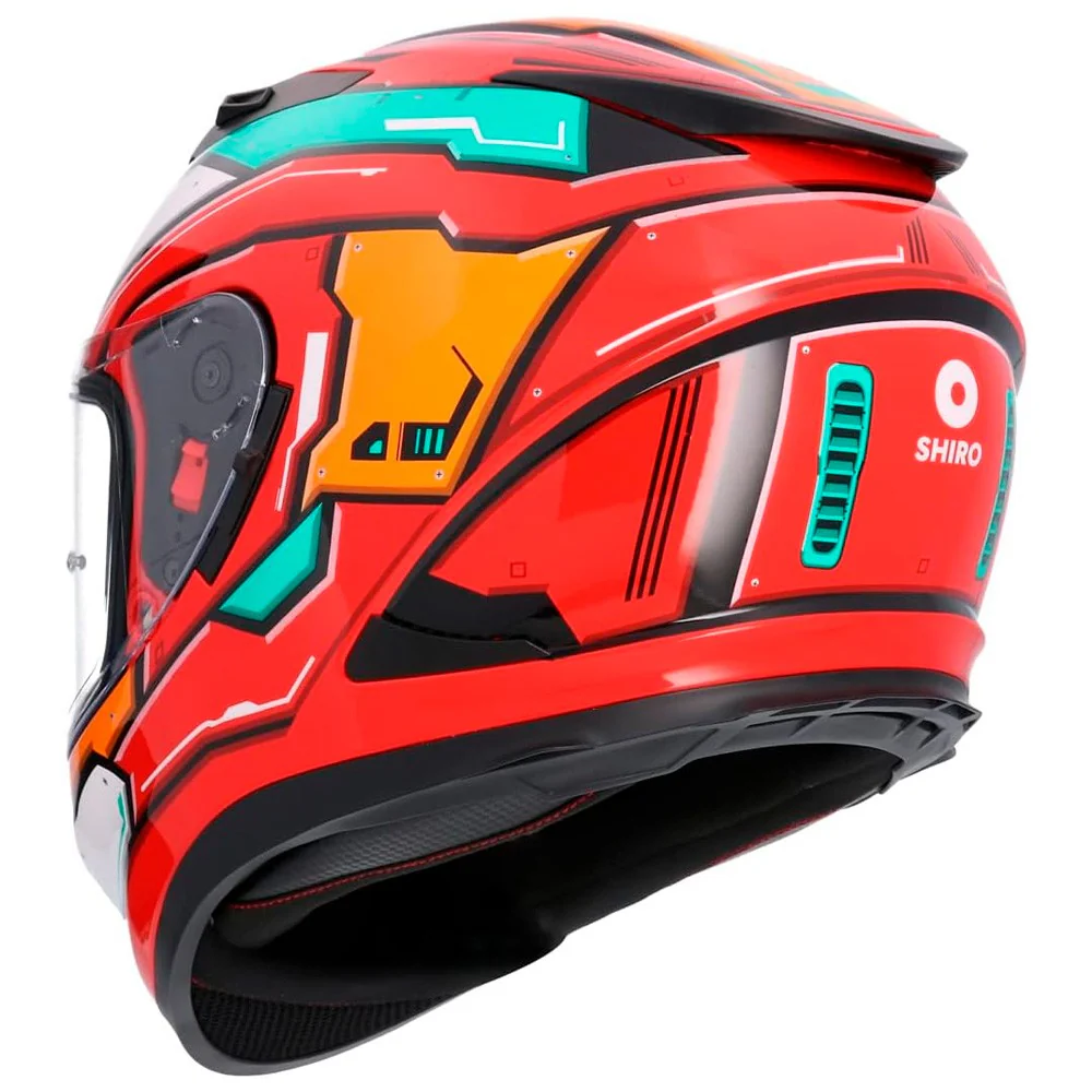 CASCO SHIRO SH-605 SHADOW ROJO / NARANJA / AZUL