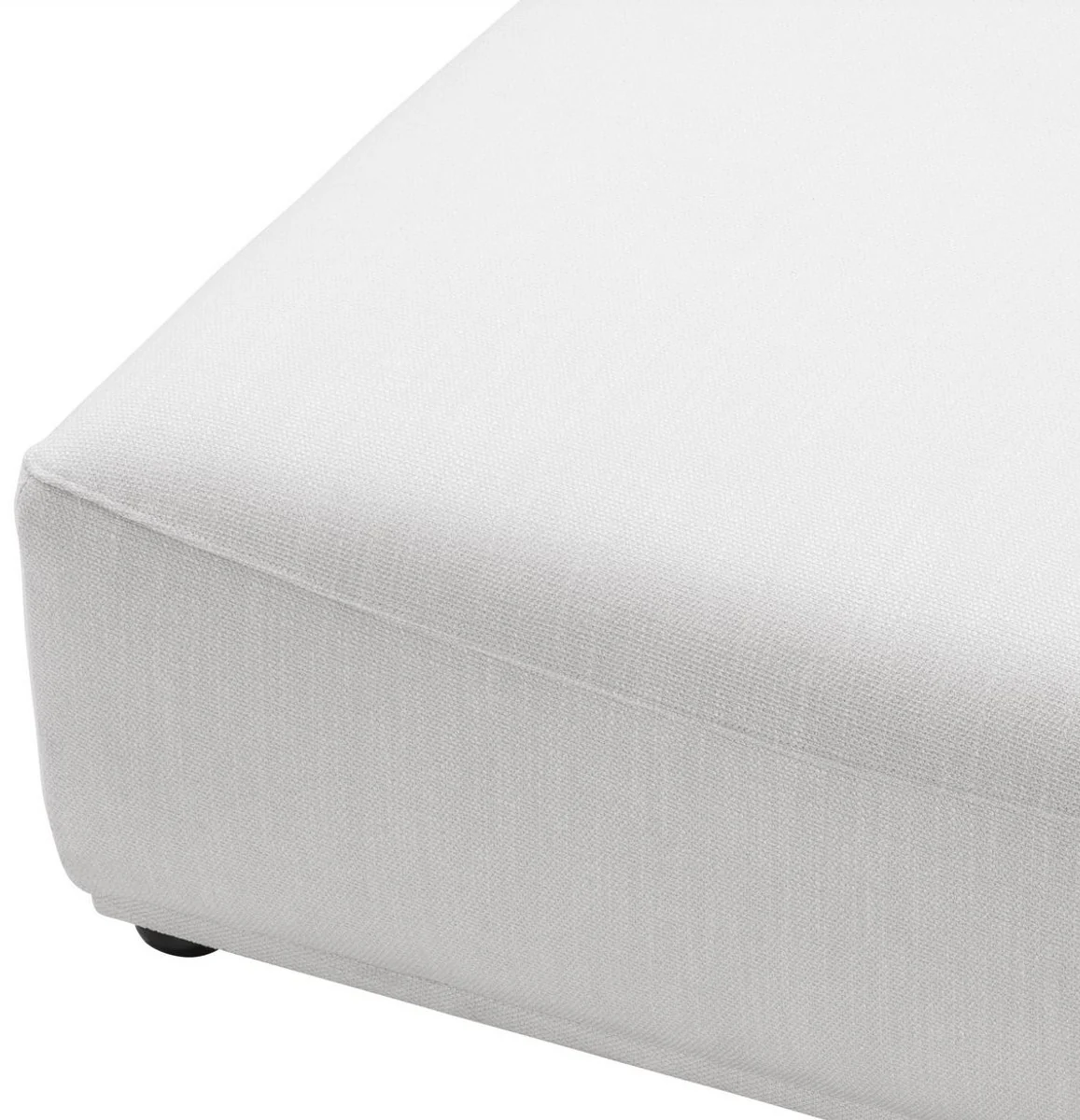 Casa Padrino taburete de lujo blanco / negro 109 x 109 x H. 42 cm - Taburete de 4 Esquinas - Muebles de Lujo