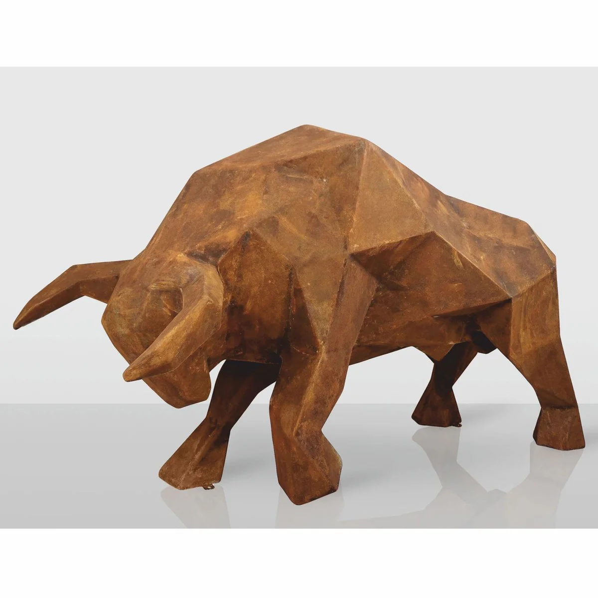 Casa Padrino escultura decorativa XXL toro ¨®xido 220 cm - Figura de jard¨ªn abstracta de tama?o natural