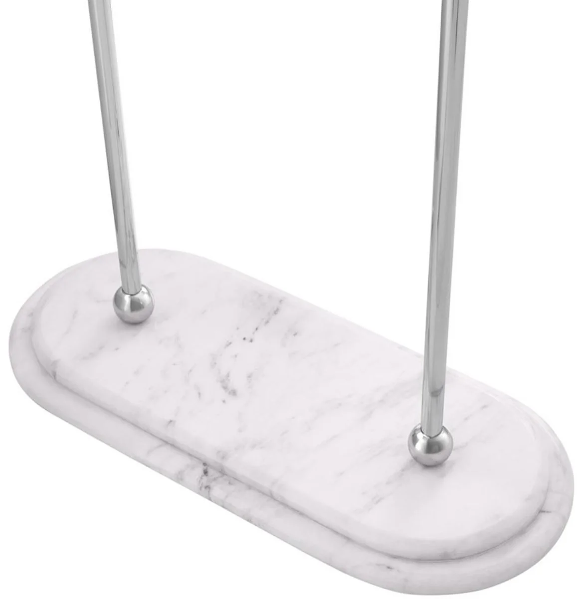 Casa Padrino Toallero de Lujo Plata / Blanco 50 x 22 x H. 91 cm - Accesorios de Ba?o de Lujo