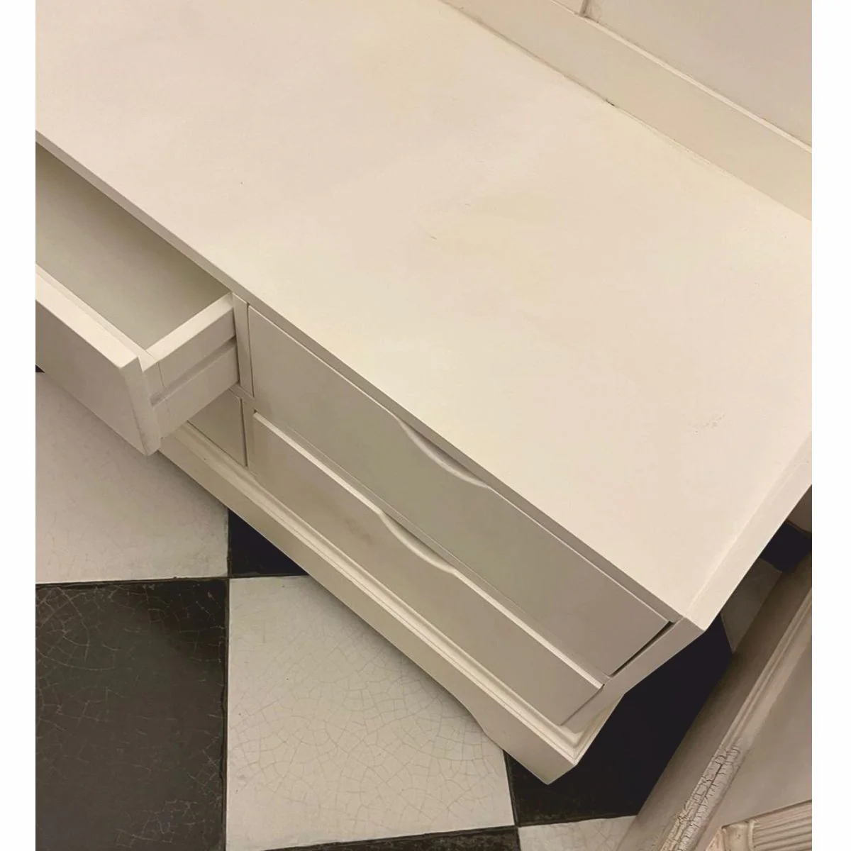 Casa Padrino armario de estilo campestre blanco / marr¨®n oscuro 140 x 50 x A. 220 cm - Pieza de exposici¨®n