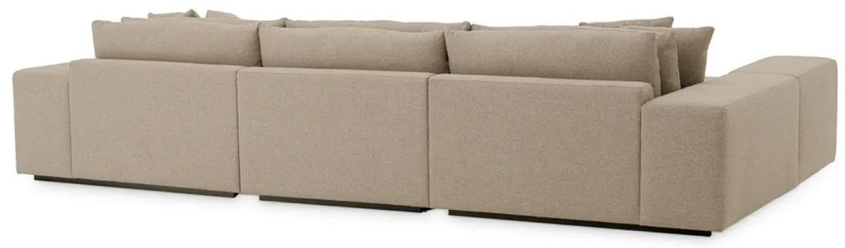 Casa Padrino sof¨¢ esquinero de lujo con cojines gris / negro 380 x 200 x A. 90 cm - Sof¨¢ de sal¨®n - Sof¨¢ de hotel - Muebles de sal¨®n - Muebles de hotel - Muebles de lujo - Calidad de lujo