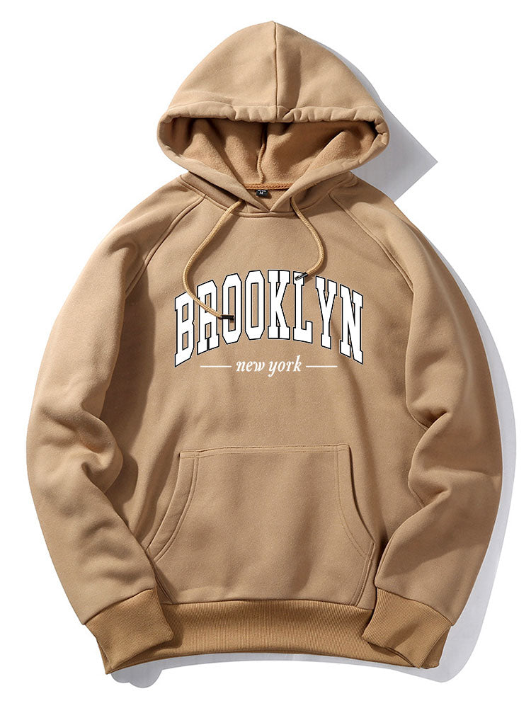 Brooklyn Letter Print Hoodie & Jogger Pants