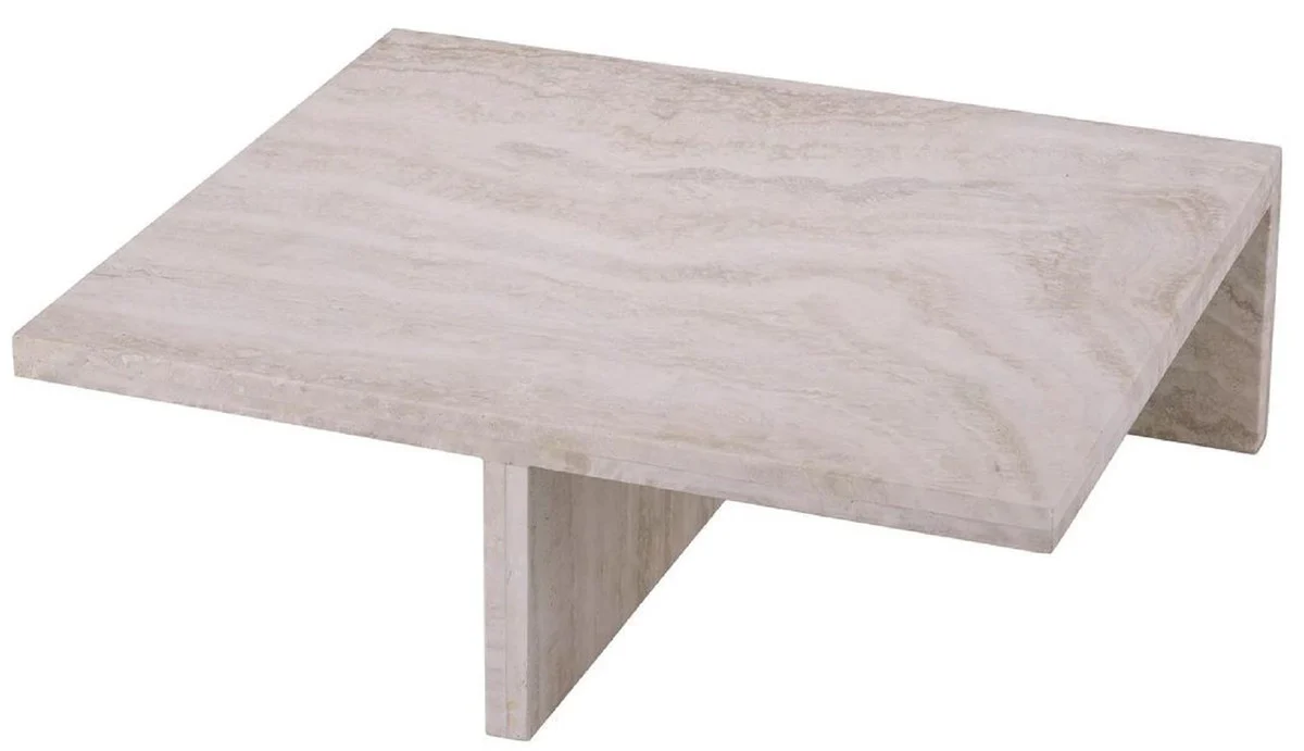 Casa Padrino mesa de centro de travertino de lujo beige 70 x 60 x A. 23,5 cm - Mesa de sal¨®n de piedra natural - Muebles de sal¨®n - Muebles de piedra natural - Muebles de lujo - Instalaci¨®n de lujo