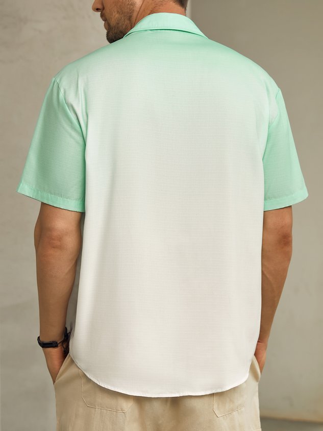 Gradient Color Short Sleeve Resort Shirt