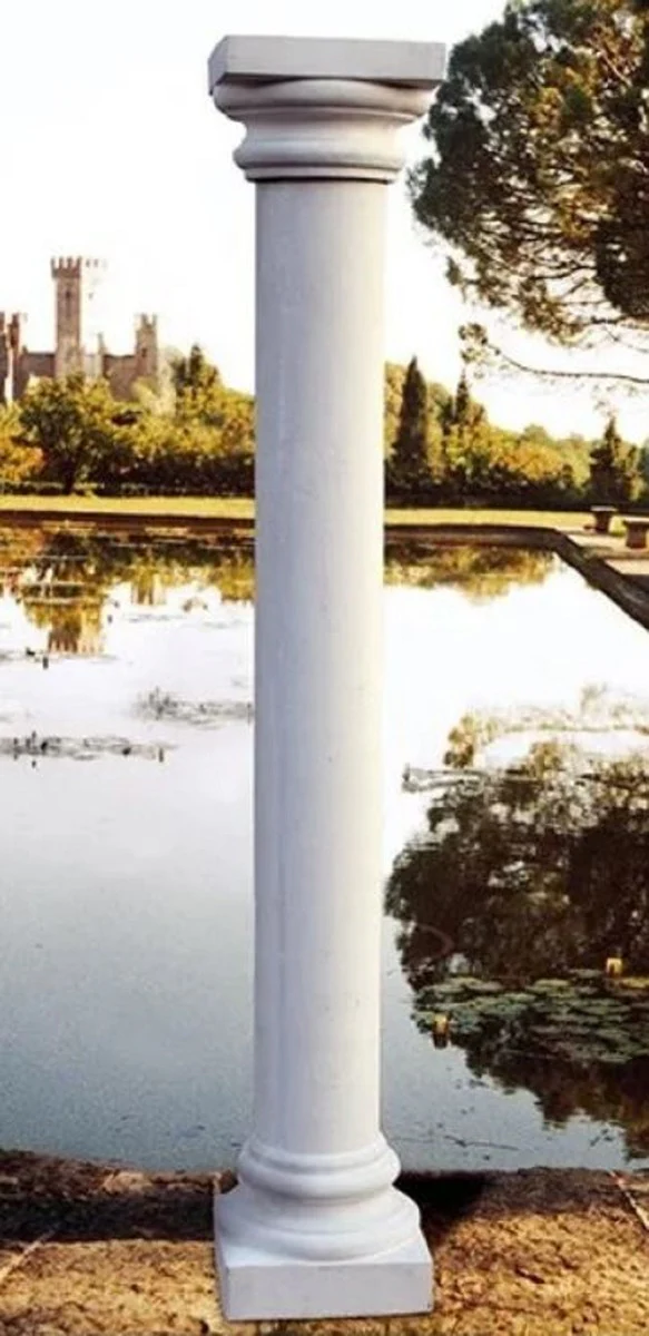 Casa Padrino columna barroco de lujo gris 32 x 32 x A. 234 cm - Enorme columna de jard¨ªn de estilo barroco hecha de grava de m¨¢rmol de Carrara - Columna de decoraci¨®n de jard¨ªn - Hecho en Italia