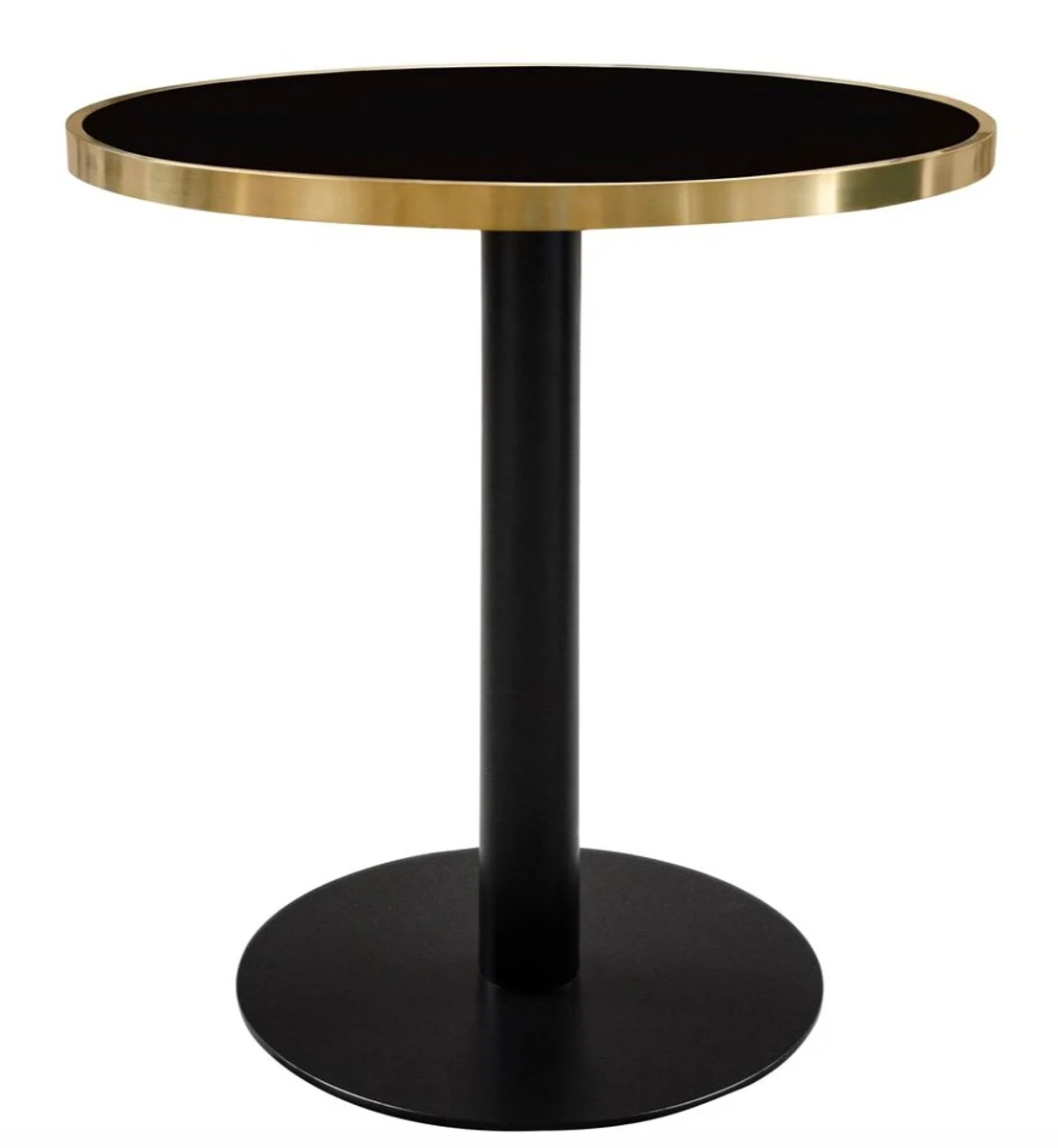 Casa Padrino mesa de comedor de lujo negro / oro 70 x H. 76 cm - muebles de comedor de dise?o