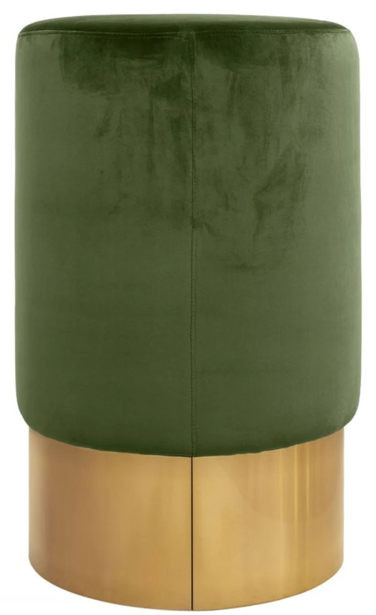 Casa Padrino taburete de bar verde musgo / oro Ø 46 x H. 76 cm - Muebles Bar