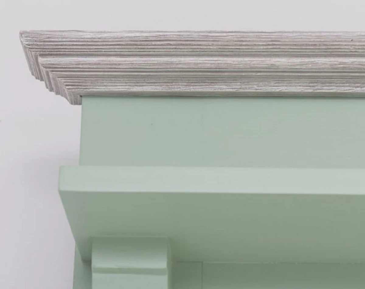 Casa Padrino armario de estilo campestre verde menta / gris 180 x 41 x A. 210 cm - Armario de madera maciza con espejo - Mueble armario de madera maciza - Mueble armario de estilo campestre