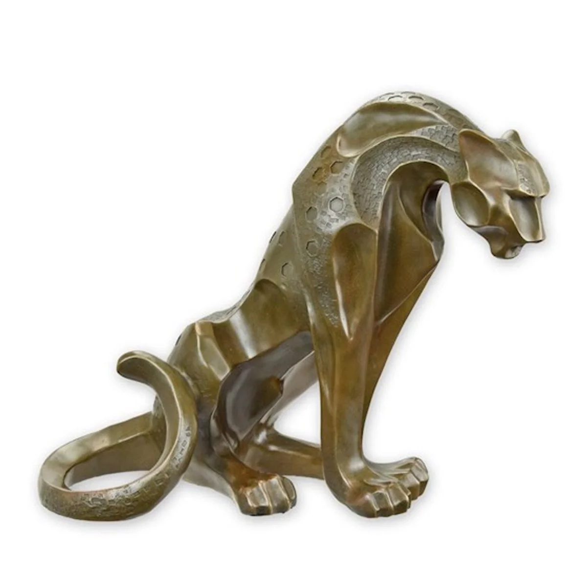 Casa Padrino escultura de bronce de lujo Jaguar modernismo 37 x 28,9 cm - Escultura moderna Art Déco