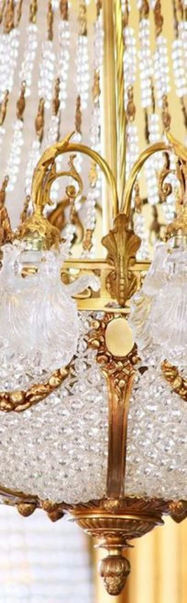 Casa Padrino araña barroco de lujo latón / oro Ø 110 x H. 140 cm - Suntuoso Araña de Estilo Barroco