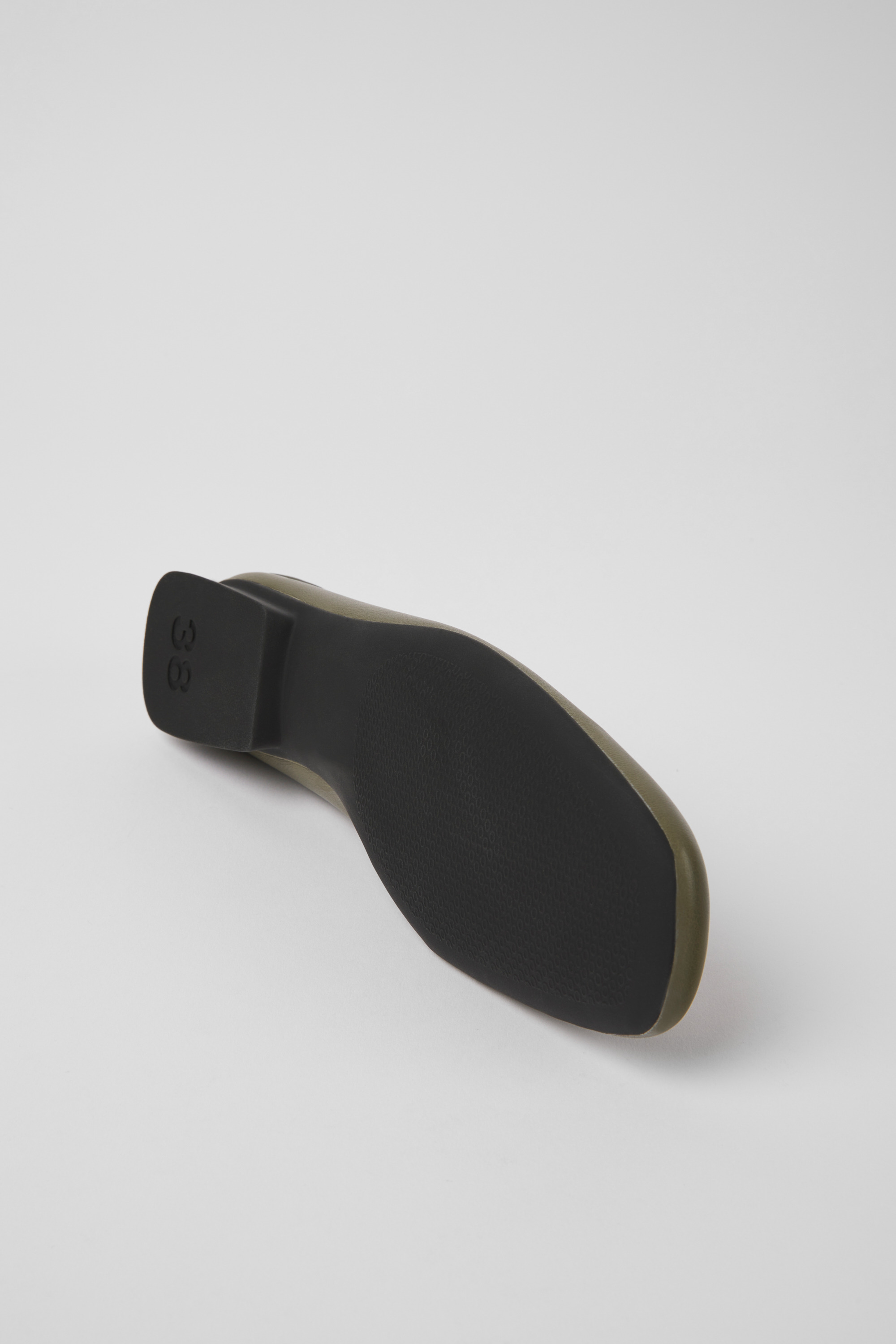 Casi Myra - Green leather ballerinas for women