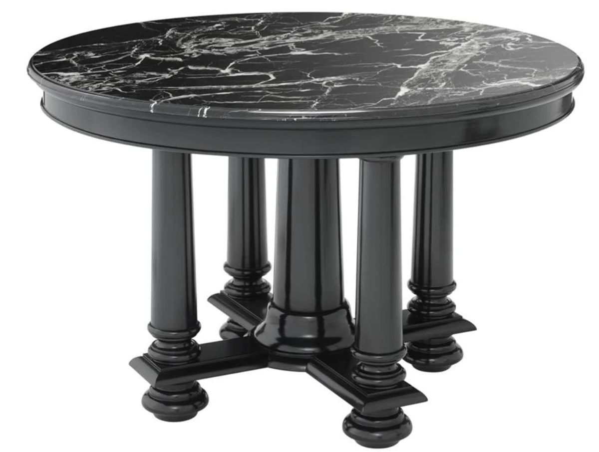 Casa Padrino mesa de salón del hotel de lujo en color negro con placa de mármol negro 120,5 x H. 78 cm - calidad de lujo