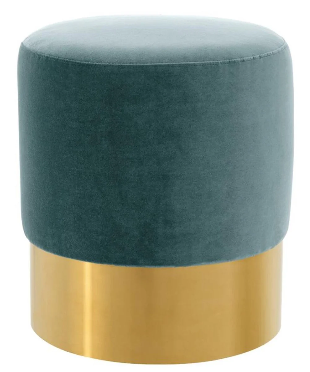 Casa Padrino taburete de lujo turquesa oscuro / dorado ? 40 x H. 45 cm - Muebles Para Hoteles