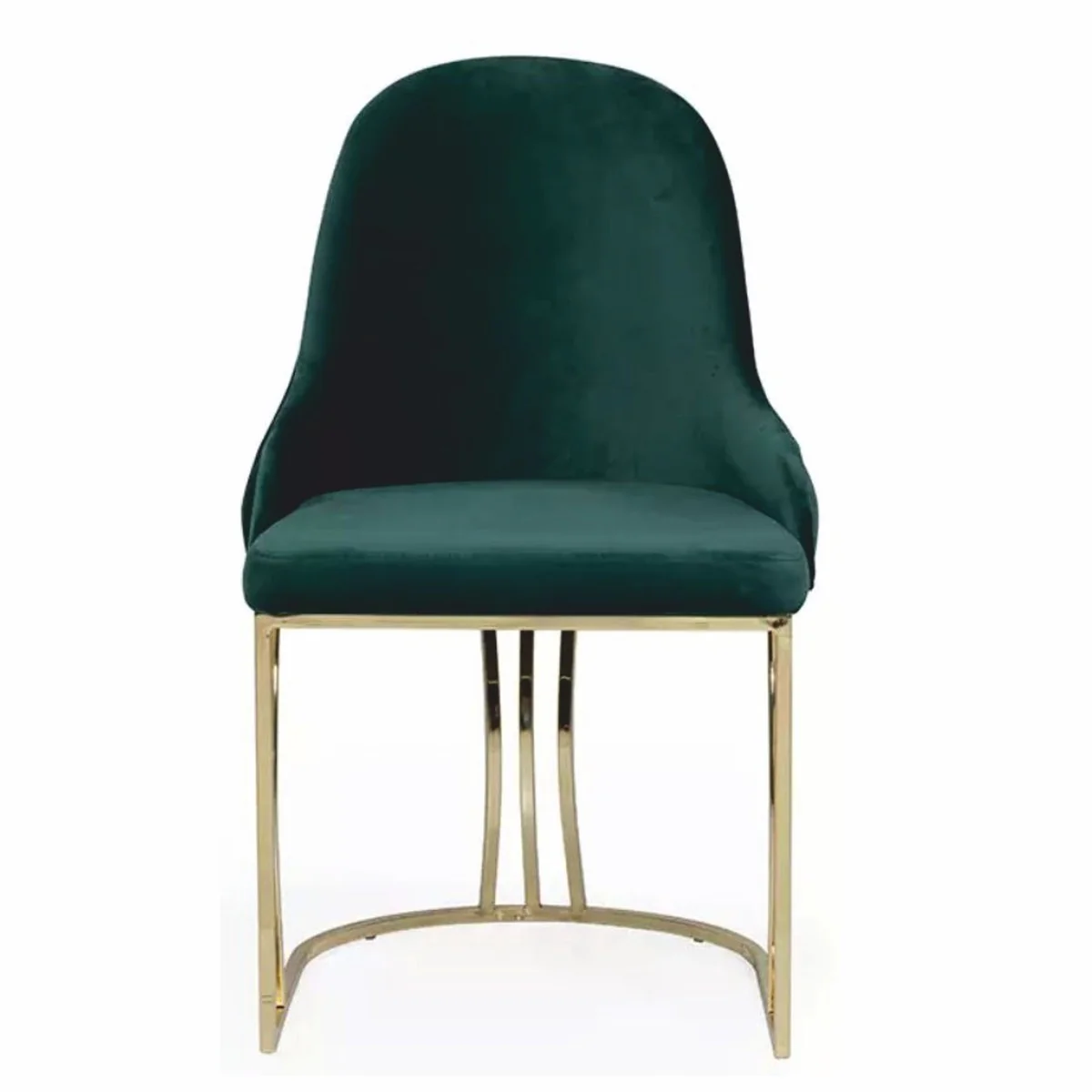 Casa Padrino silla de comedor Chesterfield de lujo de terciopelo con reposabrazos verde / oro - Muebles de comedor