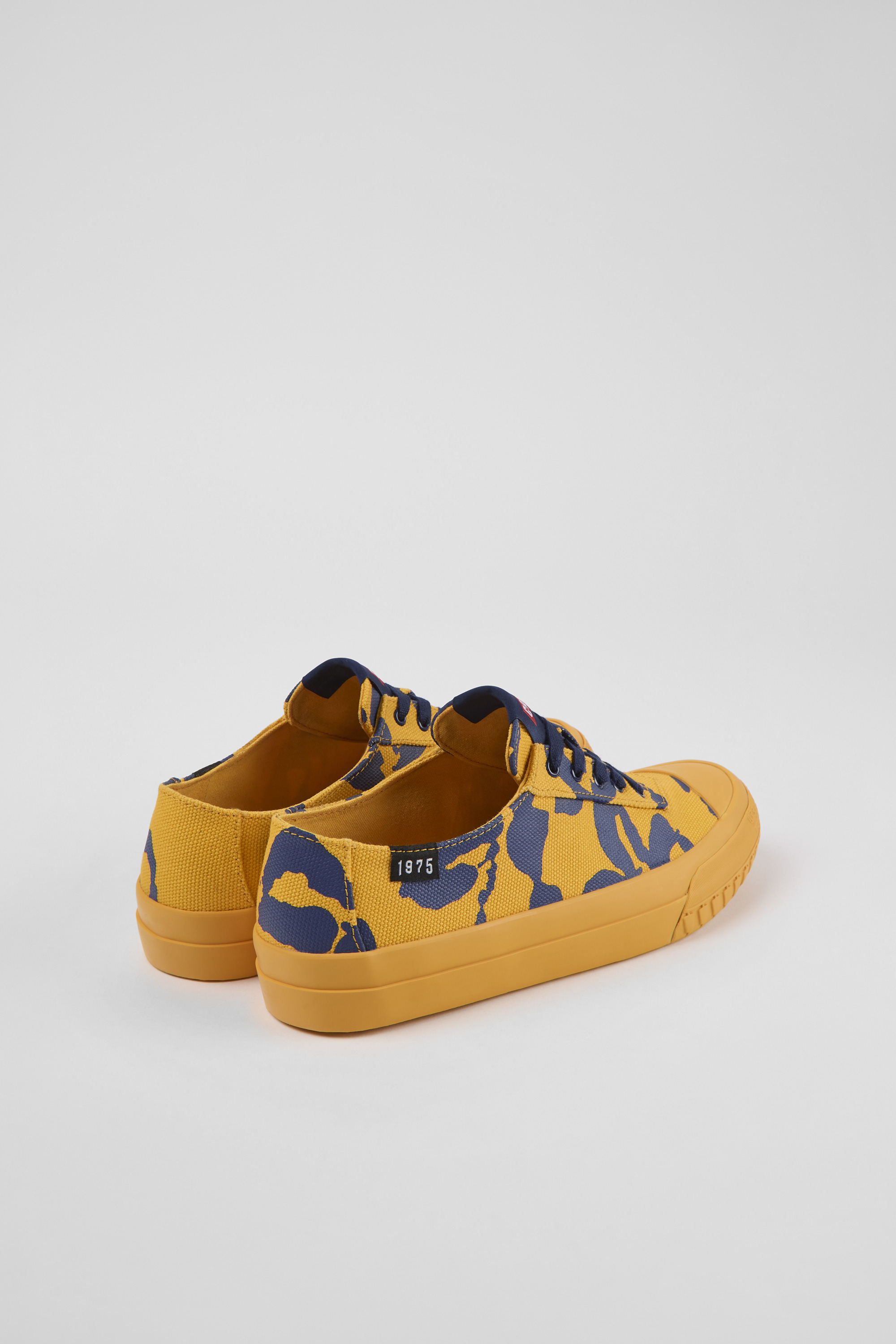 Camaleon - Orange and blue recycled cotton sneakers for women