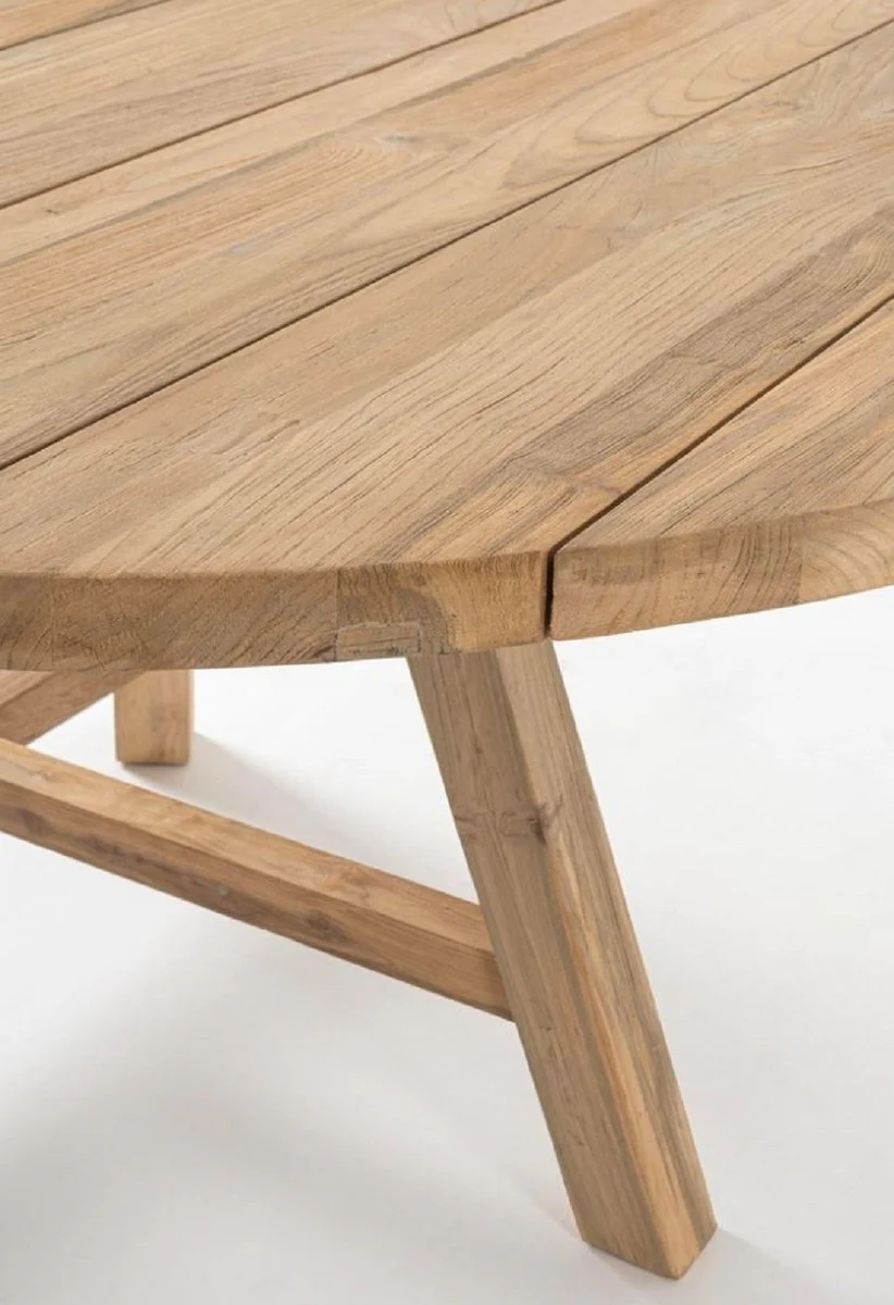 Casa Padrino mesa de jard¨ªn de lujo natural ? 150 x A. 75 cm - Mesa de jard¨ªn redonda de teca reciclada - Muebles de jard¨ªn de teca - Muebles de jard¨ªn de lujo