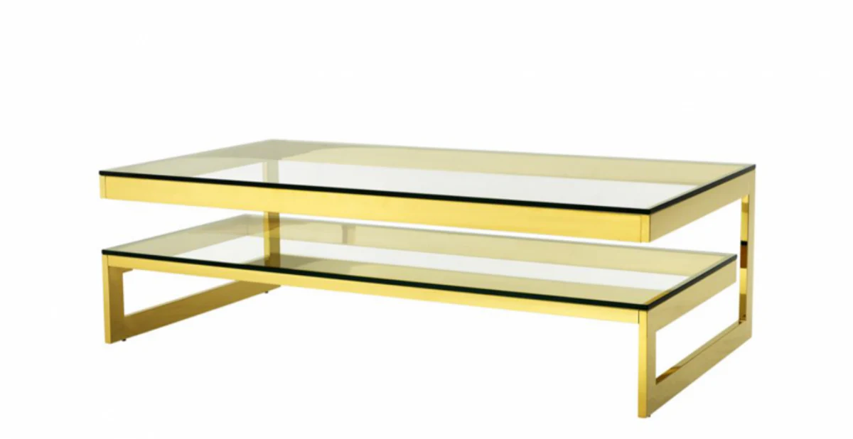 Casa Padrino Art Deco luxury coffee table gold finish - living room coffee table - Hotel Furniture