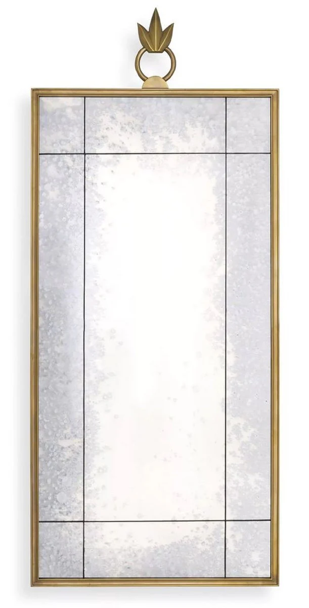 Casa Padrino espejo de pared de lujo lat¨®n antiguo 60 x 2 x A. 140 cm - Espejo rectangular con cristal de espejo antiguo - Espejo de sal¨®n - Espejo de dormitorio - Espejo de armario