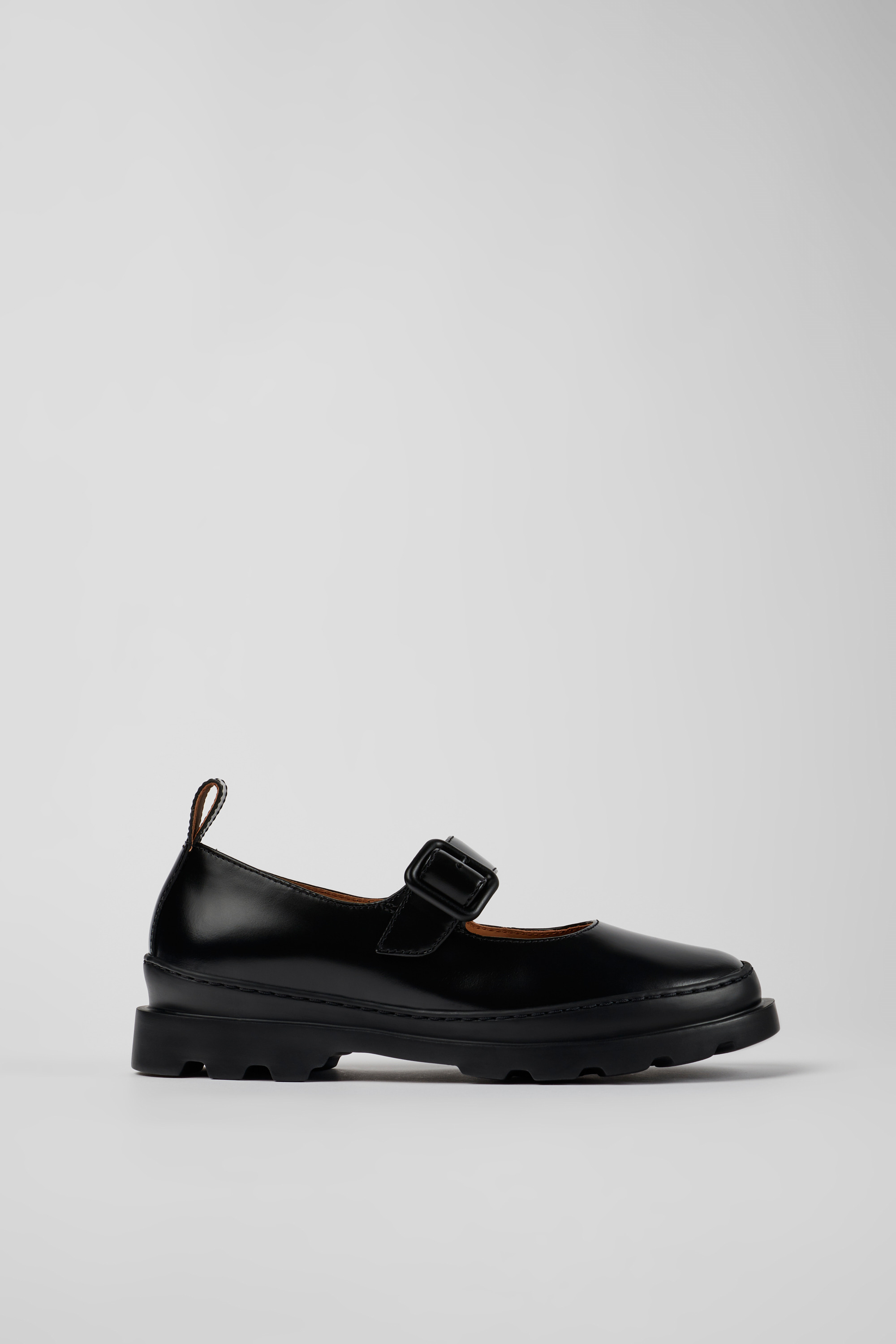 Brutus - Black leather Mary Jane flats for women
