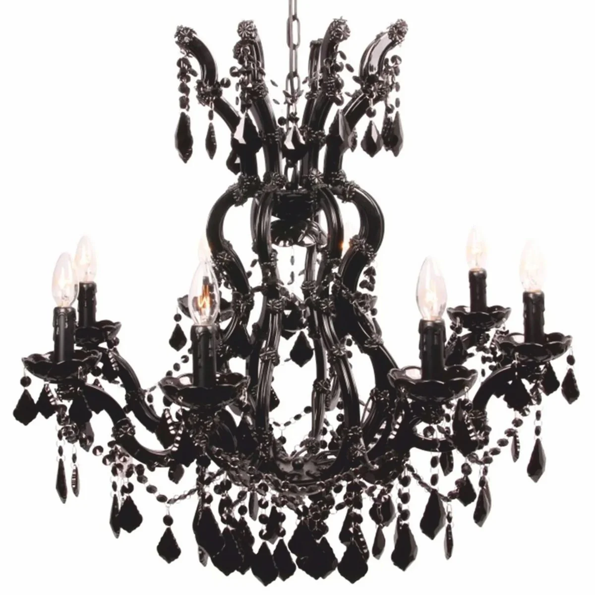 Casa Padrino l¨¢mpara de ara?a de cristal barroco negro ? 73 x Al. 78 cm - Luces barrocos