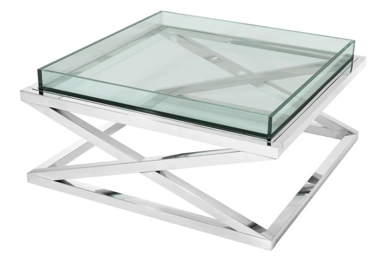 Casa Padrino mesa de centro de dise?o de plata de 100 x 100 x 46,5 cm H. - lujo muebles del hotel