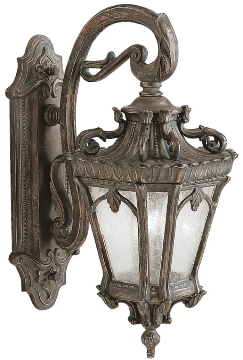 Casa Padrino lámpara de pared para exteriores barroco bronce antiguo 25,4 x 37,5 x A. 61 cm - Lámpara de exterior terraza jardín elegante - Iluminación exterior nostálgica