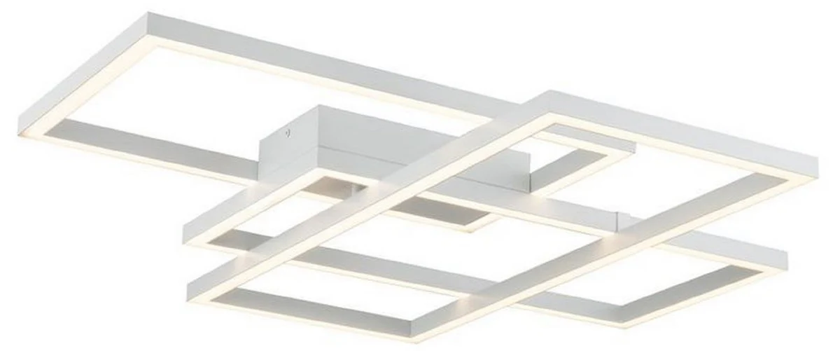 Casa Padrino lámpara de techo LED de diseño blanco 78 x 68 x H. 8 cm - Colección de Lujo