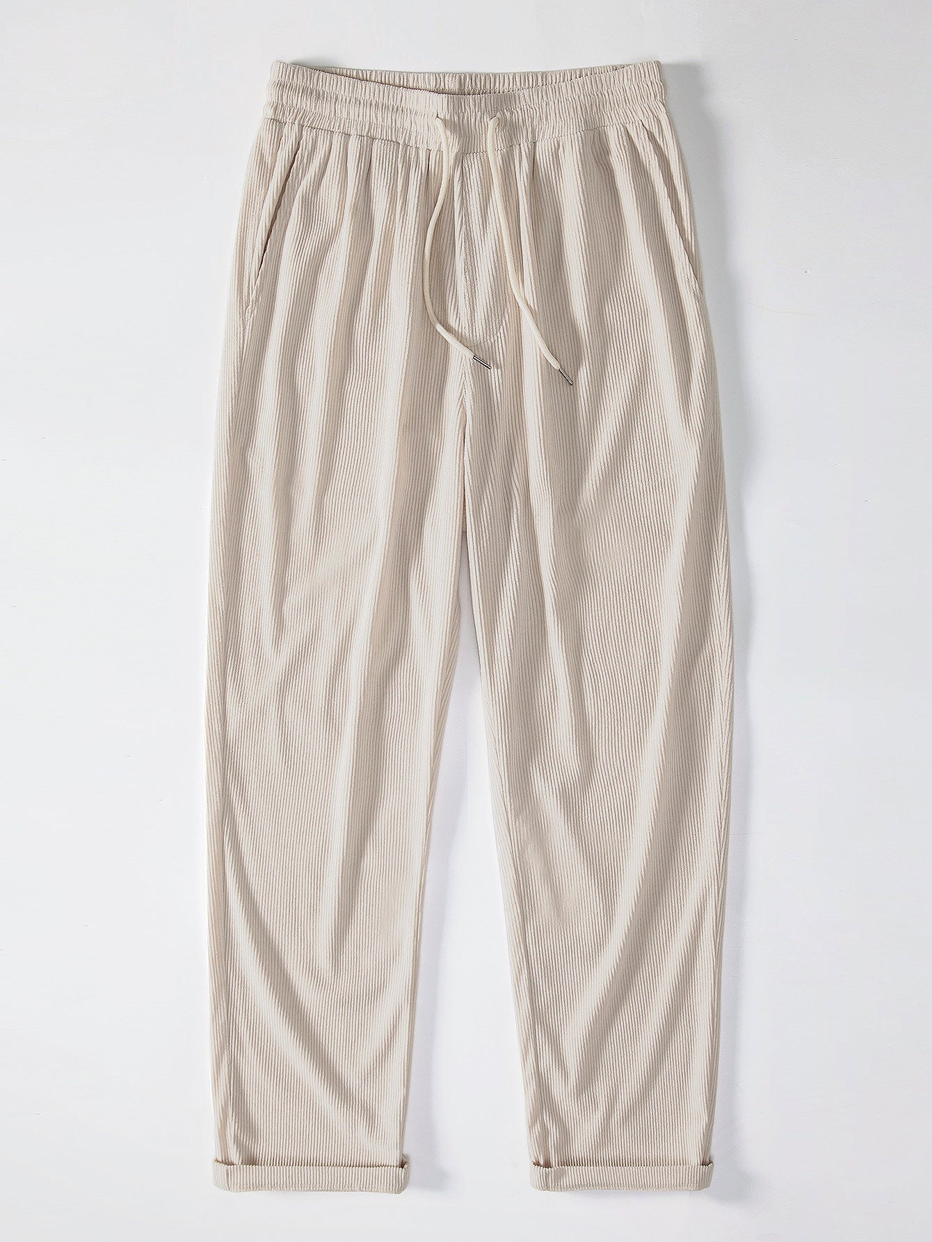 Long Sleeve Polo Collar Corduroy Shirt & Straight Leg Corduroy Pants