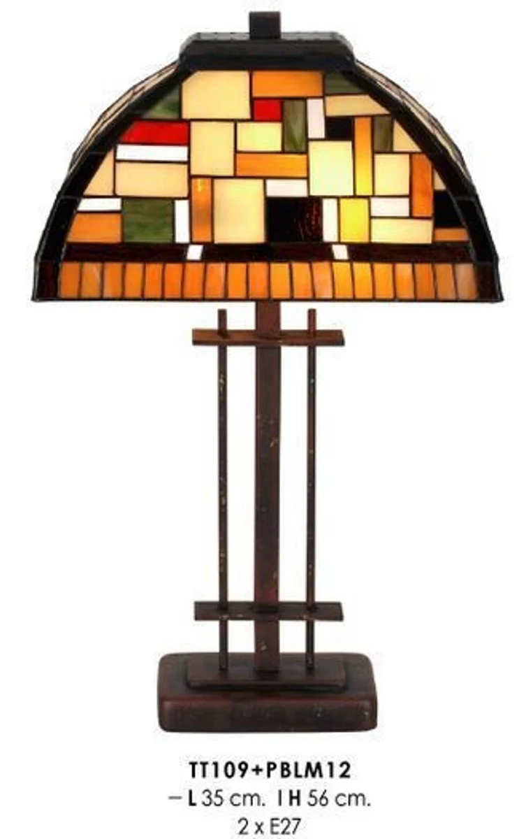 Casa Padrino Tiffany taburete l¨¢mpara 35 x 35 x A. 56 cm - L¨¢mpara de mesa Tiffany - L¨¢mpara de escritorio Tiffany