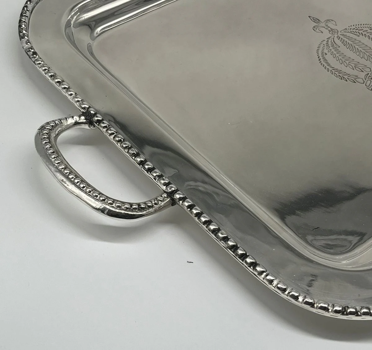 Pomp??s de Casa Padrino bandeja de servicio barroco de lujo corona plata 48 cm - dise?ada por Harald Gl??ckler